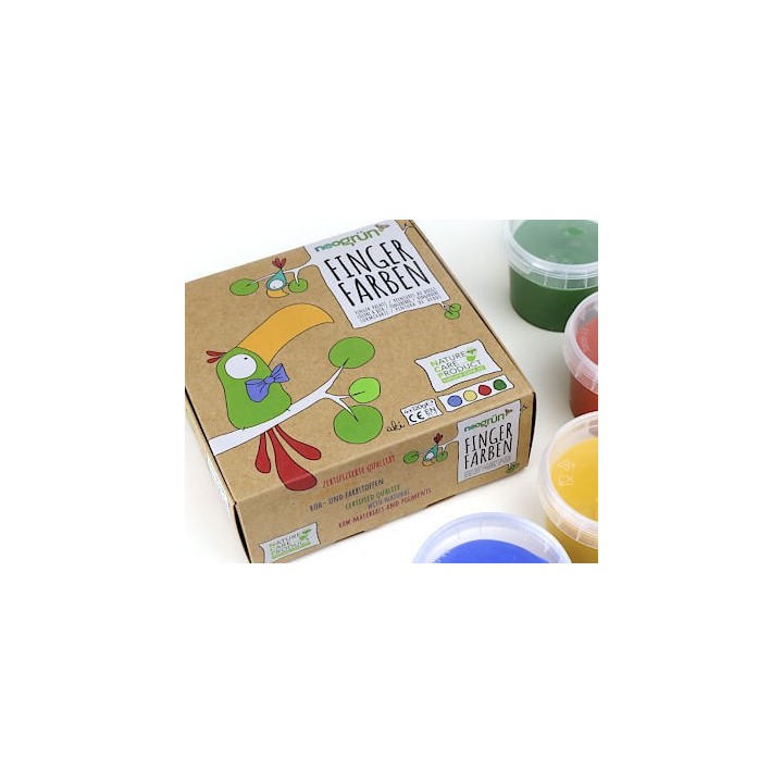 Fingerfarben für Kinder, umweltfreundlich und sicher - MOD, 120g - neogrün