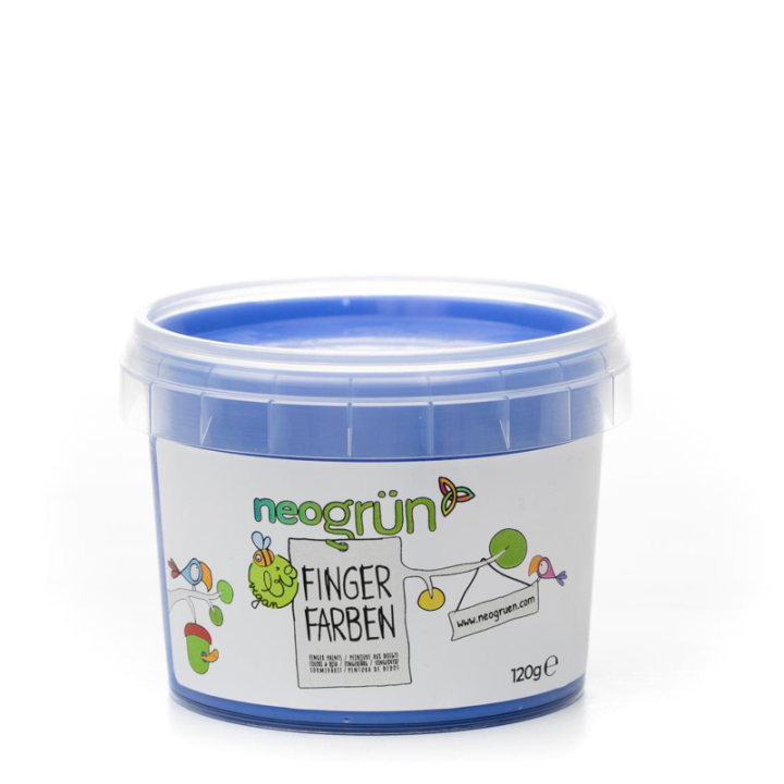 Peinture à doigt pour enfants, écologique et sûre - BLEU, 120g - neogrün