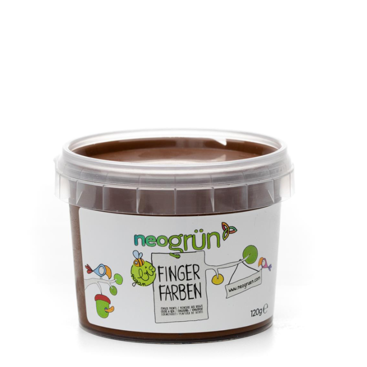 Peinture à doigt pour enfants, écologique et sûre - BRUN, 120g - neogrün