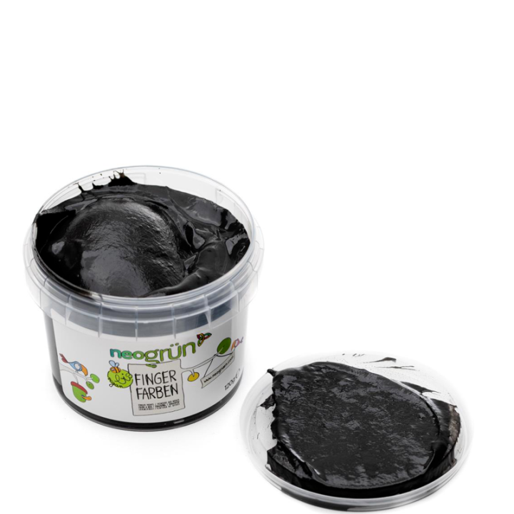 Peinture à doigt pour enfants, écologique et sûre - NOIR, 120g - neogrün
