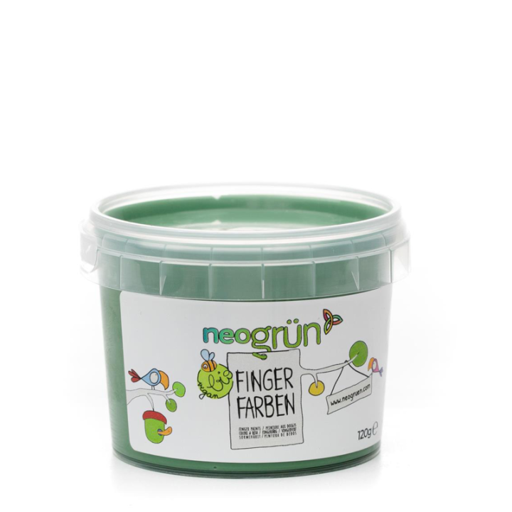 Peinture à doigt pour enfants, écologique et sûre - Pack "LUKA", 4x120g - neogrün