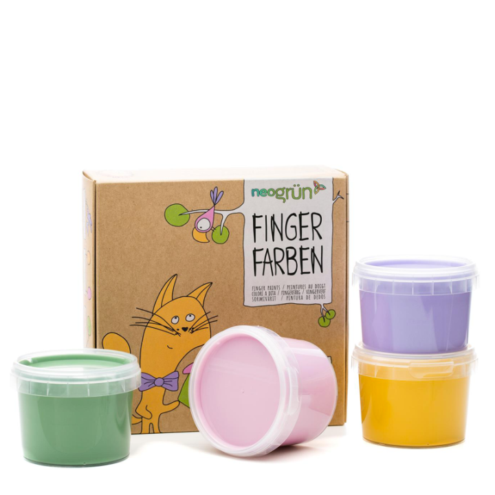 Fingerfarben für Kinder, umweltfreundlich und sicher - MOD, 120g - neogrün