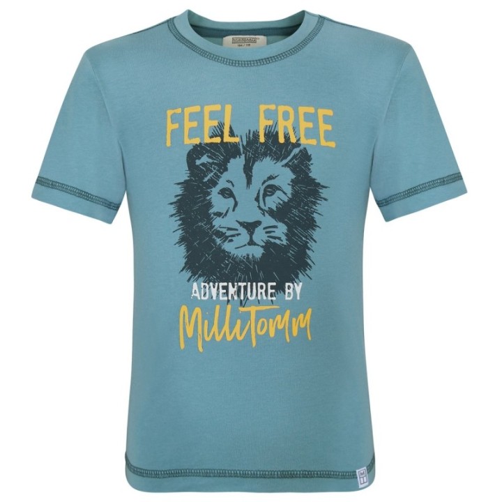 Nachhaltiges "Löwe" T-Shirt für Kinder (entworfen in Deutschland, hergestellt in Portugal) - 4 Größen, 2 bis 9 Jahre - MilliTom