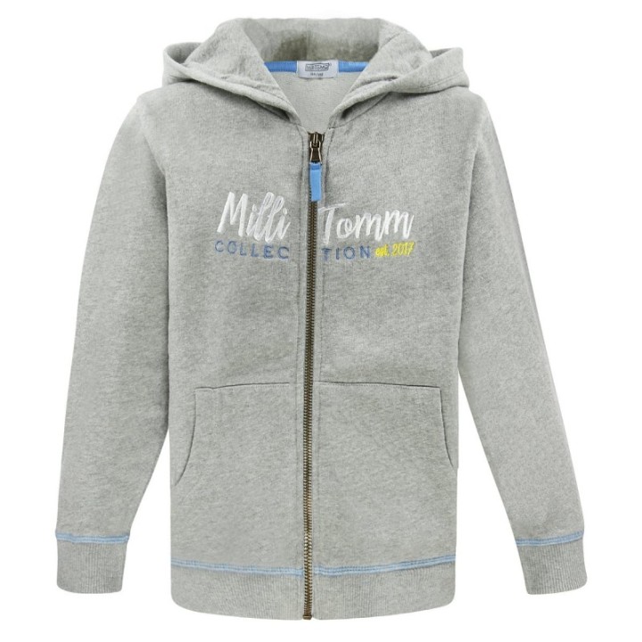 Felpa con cappuccio "Collection" Grigio , sostenibile per bambini (made in Portugal) - 4 taglie, da 2 a 9 anni - MilliTomm