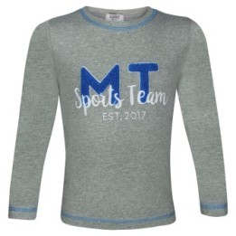 Maglietta a manica lunga "Cresta" Grigio , sostenibile per bambini (made in Portugal) - 4 taglie, da 2 a 9 anni - MilliTomm