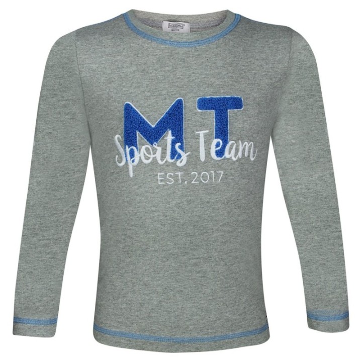 Nachhaltiges langärmeliges T-Shirt für Kinder "Wappen" Grau (hergestellt in Portugal) - 4 Größen, 2 bis 9 Jahre - MilliTomm