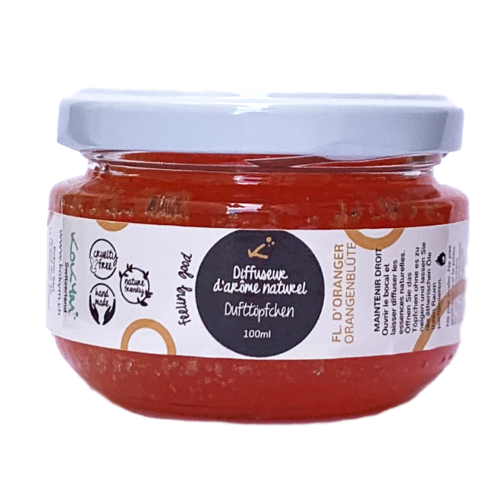 Bocal aromatique naturelle - Fleur d'Oranger, déstressant - 100ml - Kokym Switzerland