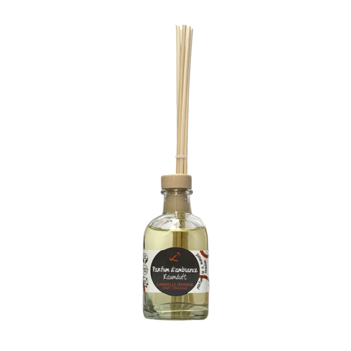 Diffuseur à bâtons Cannelle-Orange, écoresponsable - 100ml - Kokym Switzerland