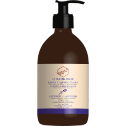 Sapone liquido di Aleppo, profumato, dalla Siria, alloro e oliva - LAVANDA - 500ml con pompa - Le Sultan d'Alep