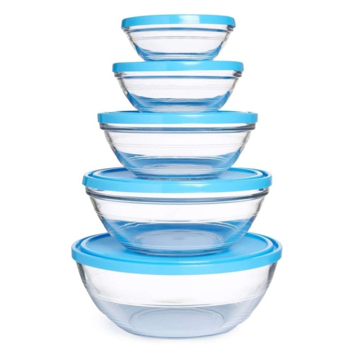 FreshBox/Saladie rond en verre trempé avec couvercle - 17cm - Duralex