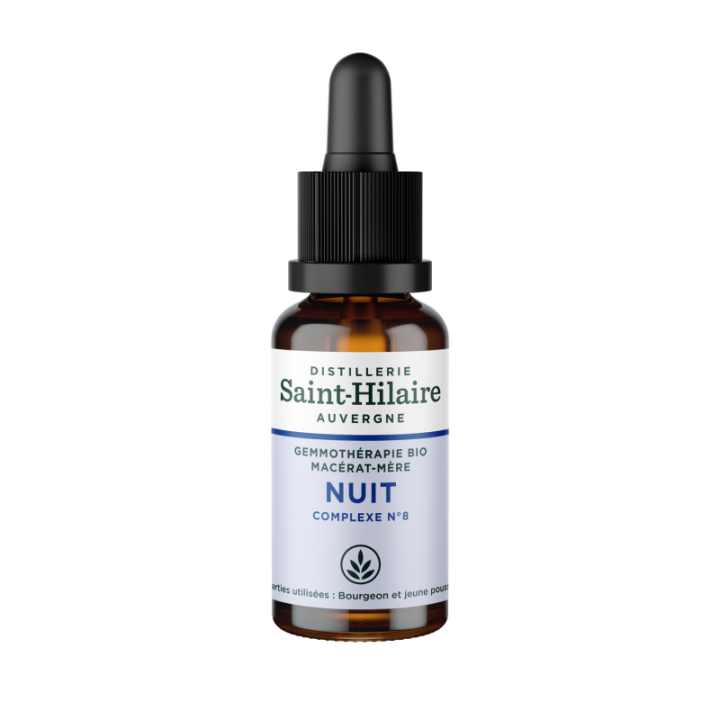 Macérat-mère BIO (Gemmothérapie), Complexe N°8, Nuit (Help'Sommeil) - 30ml - Saint-Hilaire