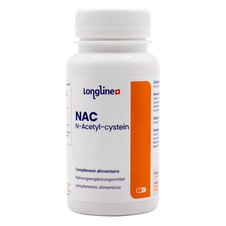 Integratore alimentare a base di N-acetilcisteina (NAC) - 90 capsule, 41,7 g - Longline