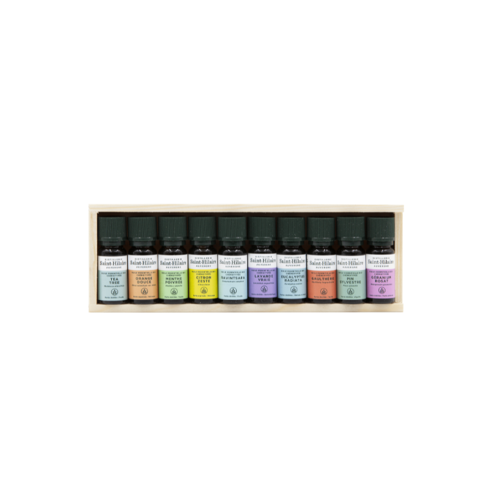 Cofanetto con i 10 oli essenziali biologici (10ml) di Saint-Hilaire