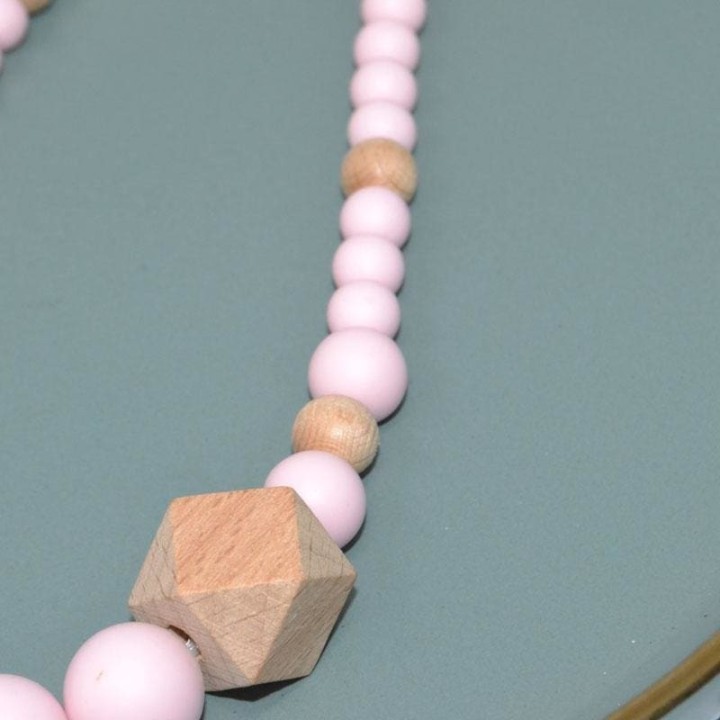 Still- und Tragehalsband aus Silikon - Rose & Holz - Irréversible Bijoux