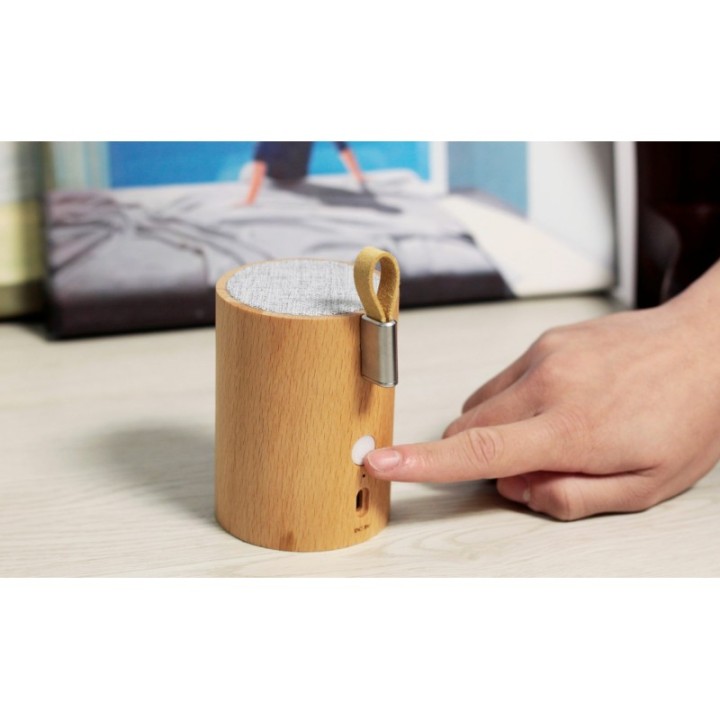 Haut-parleur Bluetooth Drum + Lampe écoconçu en Bambou - Gingko Design