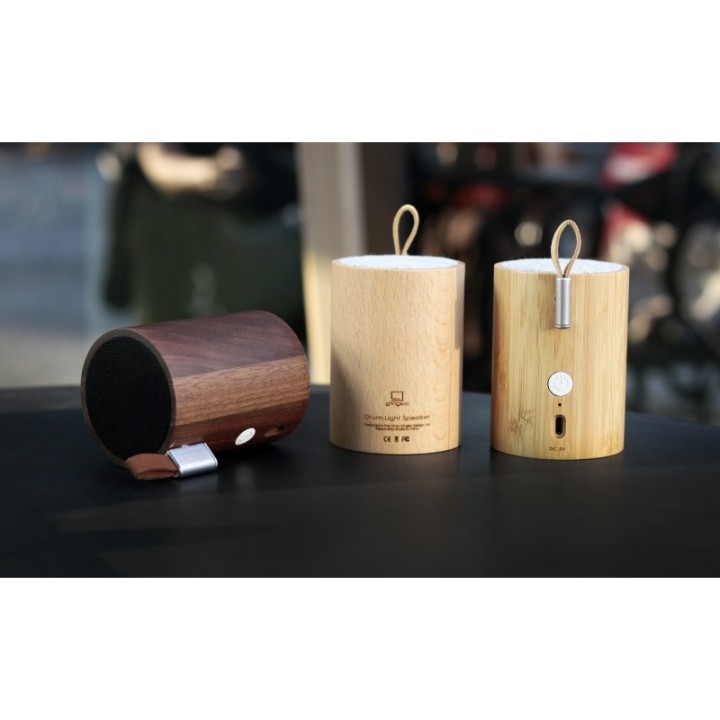 Altoparlante Bluetooth Drum + Lampada di bambù - Gingko Design