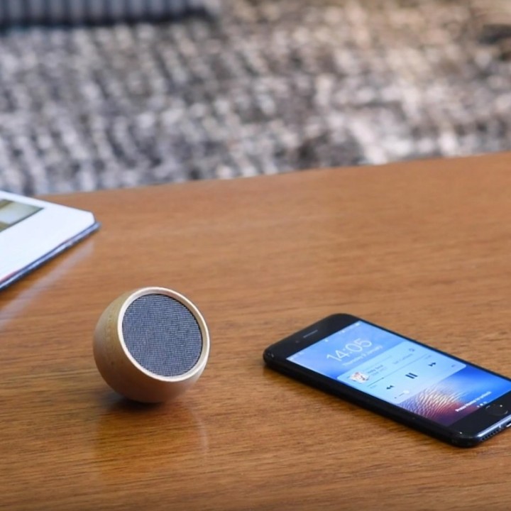Haut-parleur Tumbler Bluetooth + Déclencheur de Selfie écoconçu en Cerisier - Gingko Design
