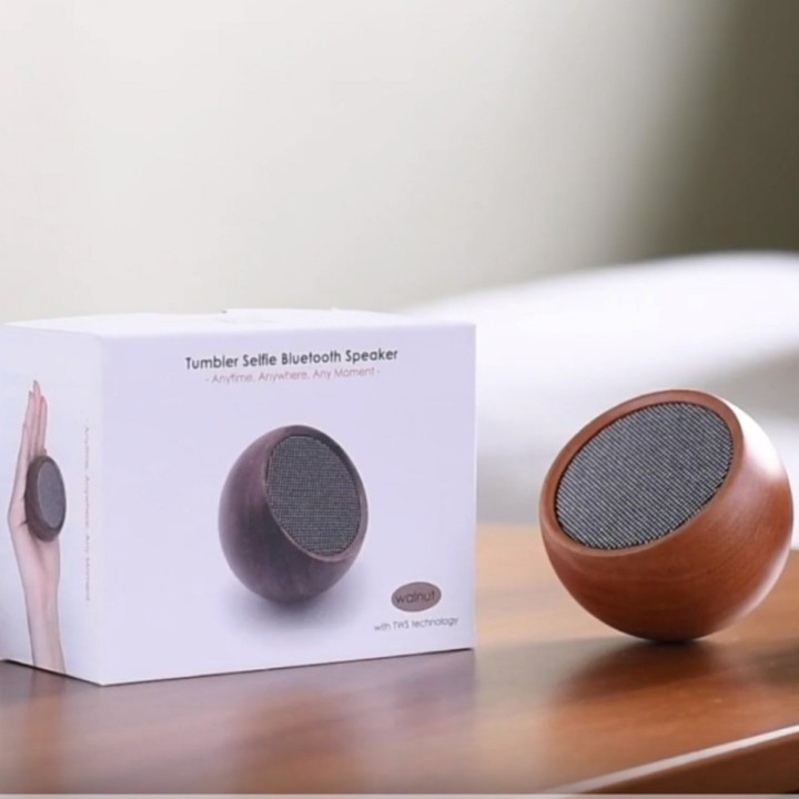 Haut-parleur Tumbler Bluetooth + Déclencheur de Selfie écoconçu en Cerisier - Gingko Design