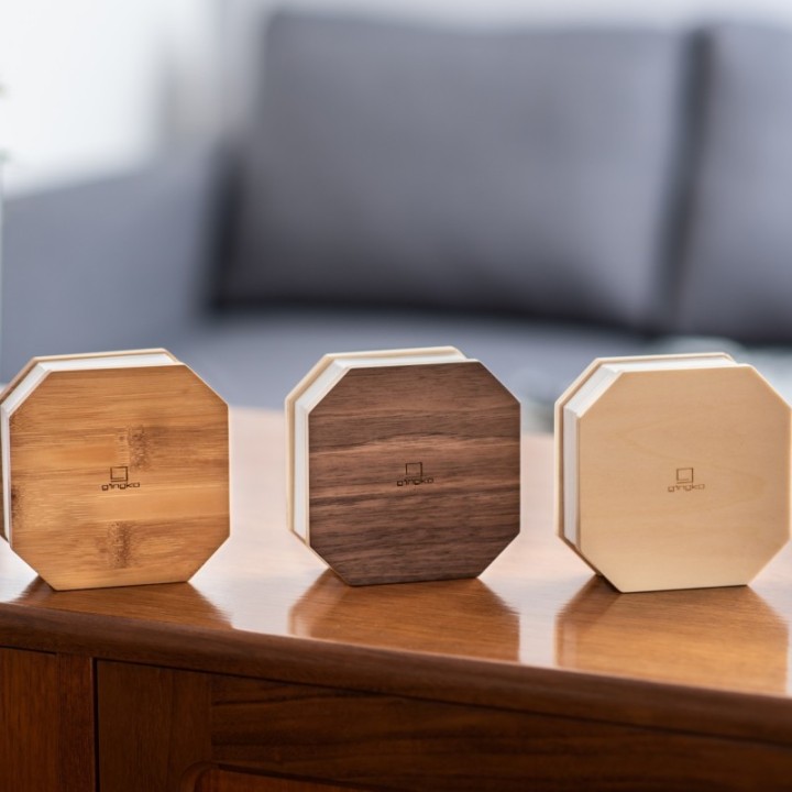 Intelligente Akkordeonlampe ecoçoncue aus Bamboo - Gingko Design