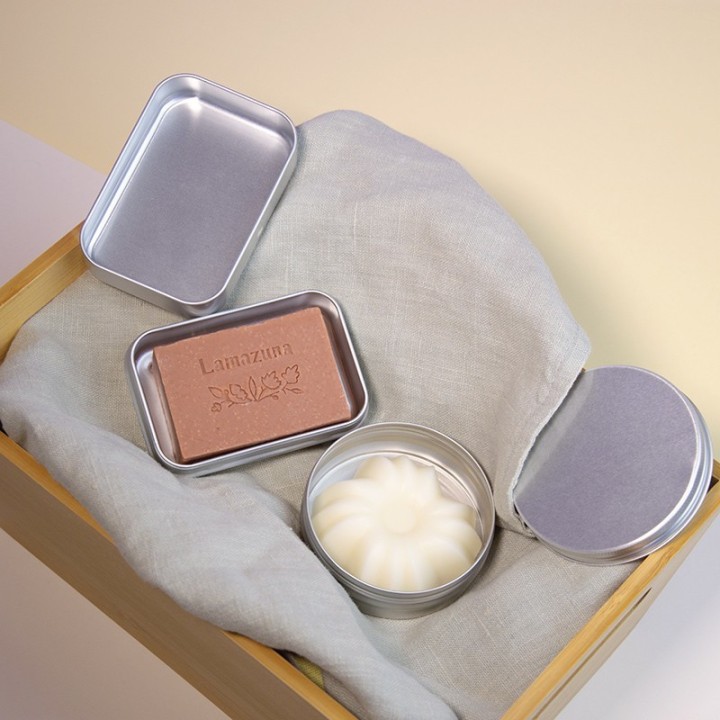 Boite de transport pour cosmétique solide en aluminium, La Voyageuse - Lamazuna