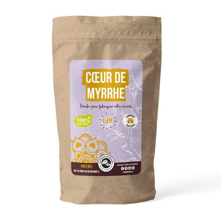 Poudre à parfumer "Coeur de myrrhe" pour encens à faire soi-même (DIY), 100% naturel - 100g - Aromandise
