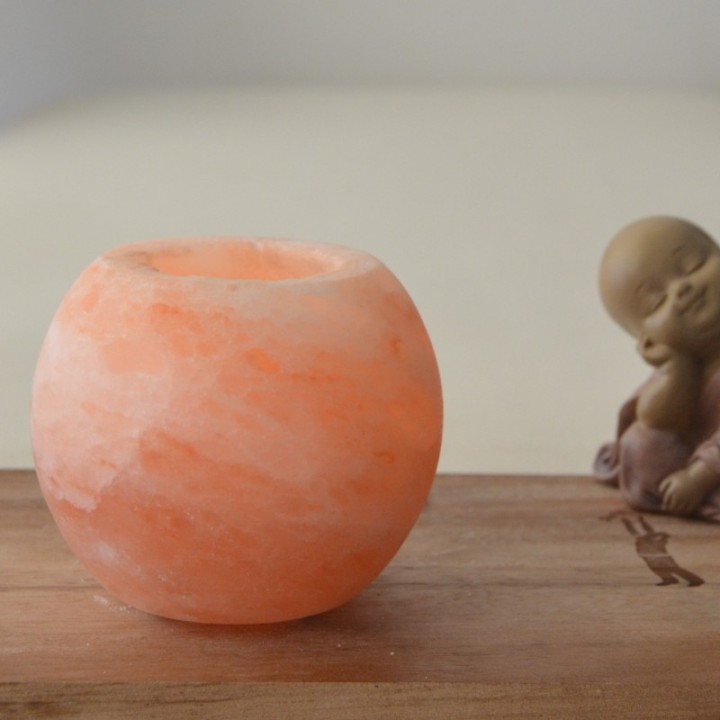 Himalaya-Salzkristall-Kerzenhalter, Kugel von 900g - ZEN'Arôme