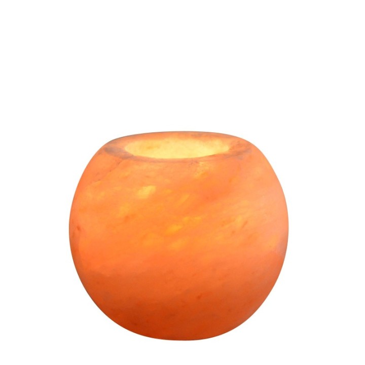 Portacandele in cristallo di sale dell'Himalaya, Sfera da 900 g - ZEN'Arôme
