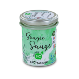 Raumkerze "Salbei" 100% natürlich & Bio mit Sojawachs, 30h - 150g - Aromandise