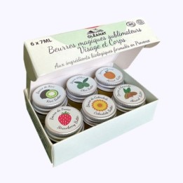 Coffret BIO de 6 Beurres magiques sublimateurs, Visage & Corps - 6x7ml - Oléanat