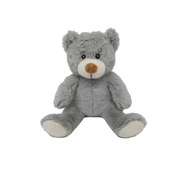 Peluche bouillotte à base de blé à chauffer au micro-ondes - Ours gris - Pelucho (L'artisan du bien-être)