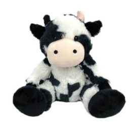 Peluche bouillotte à base de blé à chauffer au micro-ondes - Vache - Pelucho (L'artisan du bien-être)
