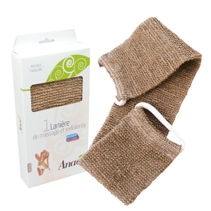 Fascia massaggiante esfoliante in juta e cotone - 67x13cm - Anaé
