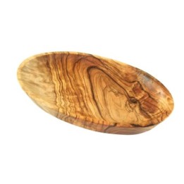 Bol ovale artisanal en bois d'olivier - 18 cm - Olivenholz Erleben