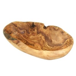 Rustikale handgefertigte Schale aus Olivenholz - 14-16 cm - Olivenholz Erleben