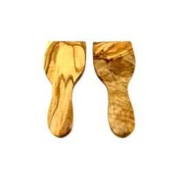 Spatule à raclette artisanal en bois d'olivier - 13x4 cm - Olivenholz Erleben
