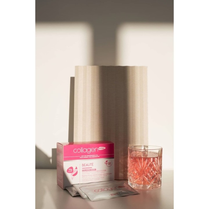 Collagen Vital Beauty, Straffheit, Elastizität, Feuchtigkeit und Faltenreduzierung - 15 Beutel, 128g - Vita