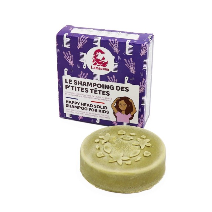 Das feste Shampoo der "Kleinen Köpfe", gegen das Auftreten von Parasiten - 70g - Lamazuna