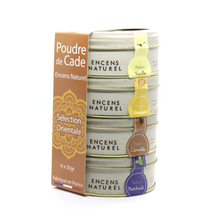 Pack découverte, Bois de Cade (Encens naturel) Sélection "Orientale" - 4x 35gr - Ambiance Cade