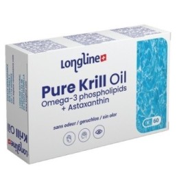 Omégas 3: Huile de Krill pure + Astaxanthin  - 60 capsules Licaps - Longline
