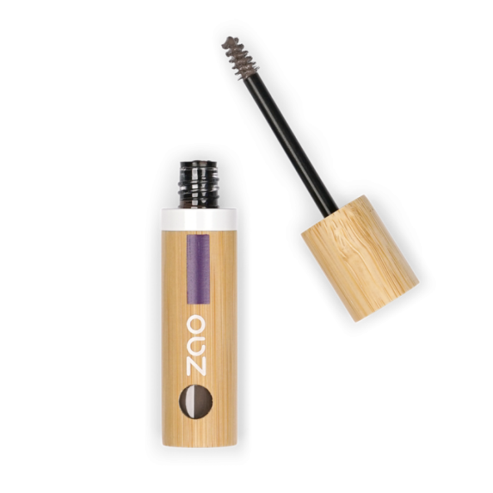 Mascara per sopracciglia, colore e volume - 100% naturale, biologico e vegano - N° 053, Marrone - Zao