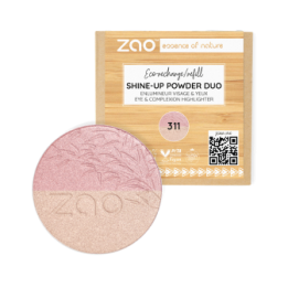Recharge, Shine-up, Enlumineur et poudre magique irisée - 100% naturel, Bio & Vegan - N° 311, Duo - Zao