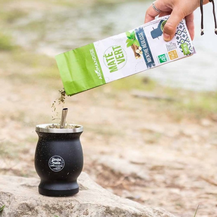 Wilder Grüner Mate aus Brasilien, Minze & Lakritz - Bio & Fairetrade - 100g - Aromandise