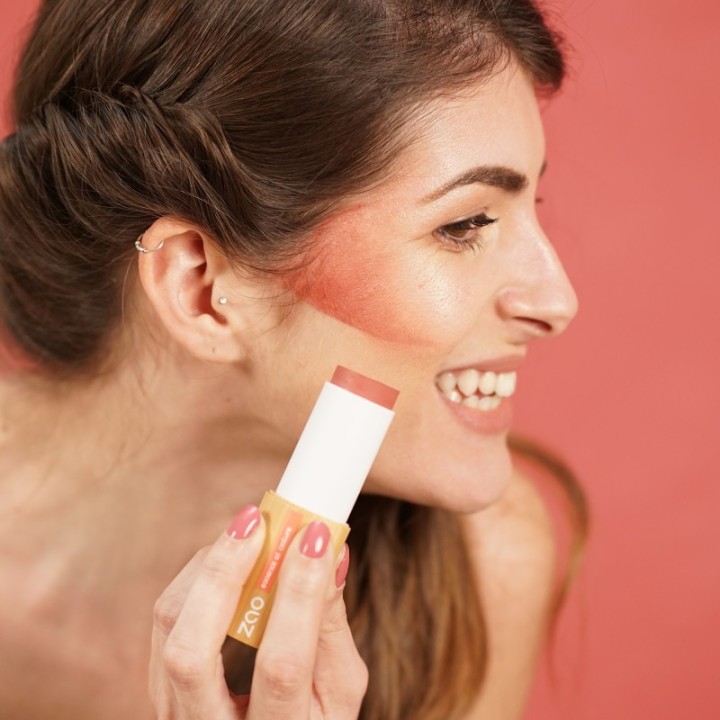 Blush stick (fards à joues en stick) - 100% naturel, Bio & Vegan - N°841, Bois de rose - Zao