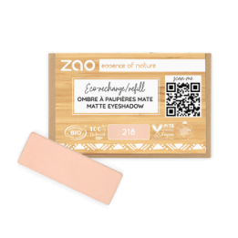 Fard à Paupières mats (en recharge rectangulaire) - 100% naturel, Bio & Vegan - N° 218, Abricot Nude - Zao