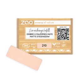 Ombretto opaco (ricarica rettangolare) - 100% naturale, biologico e vegano - N° 210, Rosa pesca - Zao