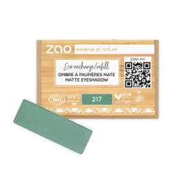 Fard à Paupières mats (en recharge rectangulaire) - 100% naturel, Bio & Vegan - N° 217, Vert émeraude - Zao