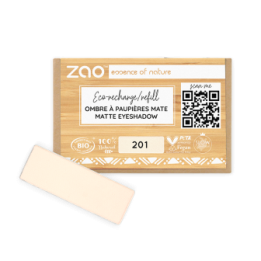 Matte Lidschatten (in rechteckiger Nachfüllpackung) - 100% natürlich, Bio & Vegan - Nr. 201, Elfenbein - Zao
