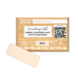Ombretto opaco (ricarica rettangolare) - 100% naturale, biologico e vegano - N° 202, Marrone beige - Zao