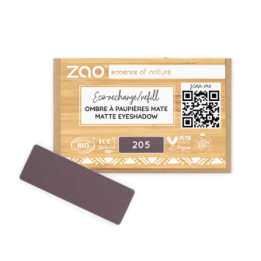 Fard à Paupières mats (en recharge rectangulaire) - 100% naturel, Bio & Vegan - N° 205, Violet sombre - Zao