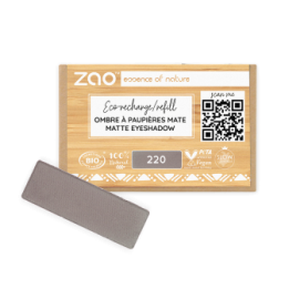Ombretto opaco (ricarica rettangolare) - 100% naturale, biologico e vegano - N° 220, Grigio Taupe - Zao